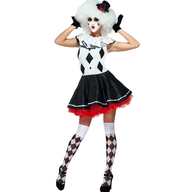 Child FREAKY JESTER Fancy Dress Costume Stylish Halloween Girls Harlequin Quinn